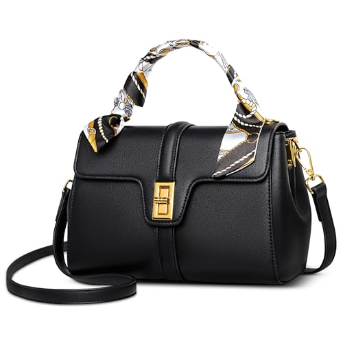 DEEVORCA Damen Handtasche Elegant Tote Mehreren Innentaschen Kommt mit Abnehmbarem Schultergurt Handtasche Arbeiten Reisen Dating Businesstasche Frauen Handtasche Wasserdichtes PU Schwarz von DEEVORCA