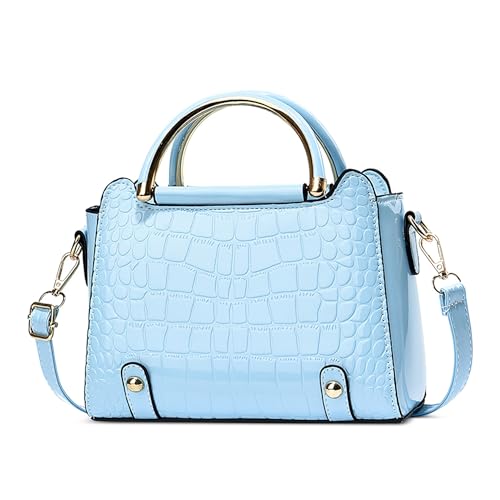 DEEVORCA Damen Handtasche Mode Frauen Umhängetasche Krokodilprägung Henkel Oben Diebstahlsicheres Reißverschlussfach Kuriertasche für Damen Alltäglich Reisen Dating Wasserdichtes PU Blau DEEVORCA Damen Handtasche Mode Frauen Umhängetasche Krokodilprägung Henkel Oben Diebstahlsicheres Reißverschlussfach Kuriertasche für Damen Alltäglich Reisen Dating Wasserdichtes PU Blau von DEEVORCA