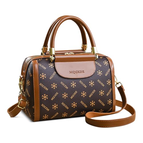 DEEVORCA Damen Handtasche Vintage Umhängetasche für Dame Exquisites Druckdesign Ausreichend Platz Abnehmbarer Schultergurt Frau Messenger Bag Meeting Reisen Shopping Wasserdichtes PU Gelb von DEEVORCA