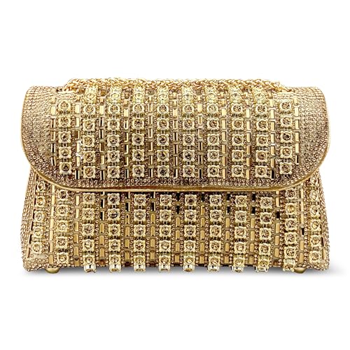 DEEVORCA Damen Umhängetasche Bußgeld Schultertasche Damen Kette Umhängetasche Flip Cover Design Verabredungen Messenger Tasche Damen Kuriertasche Crossbody Tasche Wasserdicht PU Leder Gold von DEEVORCA