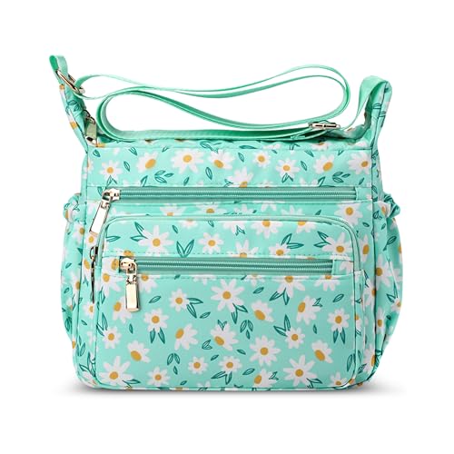 DEEVORCA Damen Umhängetasche Mode Damen Crossbody Tasche Drucken Design Arbeit Einkaufen Urlaub Frauen Schultertasche Wasserdicht Nylon Grün von DEEVORCA