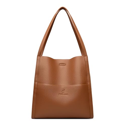DEEVORCA Damen Umhängetasche Mode Damen Henkeltasche Schultertasche Elegant Damen Henkeltasche Reise Damen Umhängetasche Arbeits Damen kuriertasche Damen Hobo Taschen Wasserdichtes PU Leder Braun von DEEVORCA