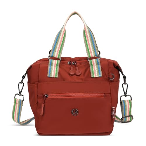 DEEVORCA Damen Umhängetasche Mode Frauen Crossbody Tasche Abnehmbarer Schultergurt Mehrere Taschen Handtasche Reisen Einkaufen Alltag Schultertasche Wasserdicht Nylon Rot von DEEVORCA