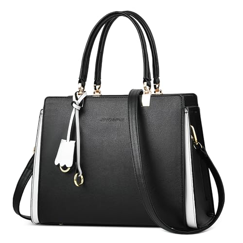 DEEVORCA Elegant Damen Henkeltasche Mode Leicht Schultertasche mit Griff Grosse Kapazität Tasche Tote Bag für Shopper Reise Täglich Urlaub Business Arbeiten PU Leder Damen Handtaschen Glack von DEEVORCA