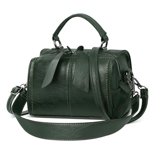 DEEVORCA Leicht Damen Handtasche Mode Damen Schultertaschen Umhängetasche mit Tragegriff für Lässig Reise Urlaub Business Täglich Einkaufen PU Leder Damen Elegant Henkeltasche Grün von DEEVORCA