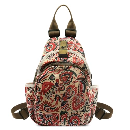 DEEVORCA Damen Rucksack Modern – Wasserdichtes Oxford-Gewebe, Anti-Diebstahl-Design, Viele Fächer, Verstellbare Schultergurte – Ideal Für Dates, Reisen & Pendeln (Dunkelrot) von DEEVORCA