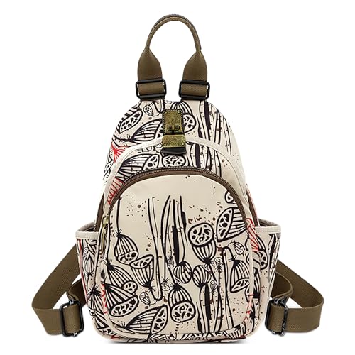 DEEVORCA Damen Rucksack Modern – Wasserdichtes Oxford-Gewebe, Anti-Diebstahl-Design, Viele Fächer, Verstellbare Schultergurte – Ideal Für Dates, Reisen & Pendeln (Elegantes Beige) von DEEVORCA
