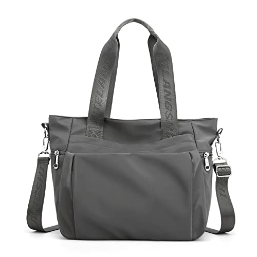 DEEVORCA Mode Damen Umhängetasche Einfach Lässig Reisen Crossbody Mehreren Taschen Messenger Handtasche Arbeiten Einkaufen Dating Multifunktional Groß Nylon Wasserdicht Handtasche Grau von DEEVORCA