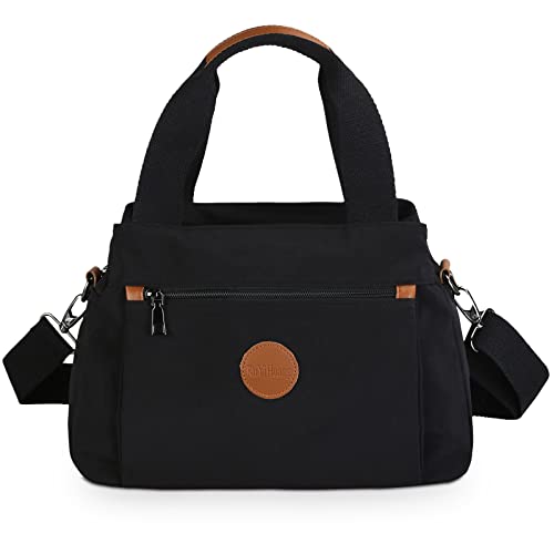 DEEVORCA Mode Damen Umhängetasche Lässig Reisen Messenger Multifunktional Crossbody Tasche Arbeiten Einkaufen Dating Mehrere Taschen Groß Nylon Handtasche Schultertasche Schwarz B von DEEVORCA