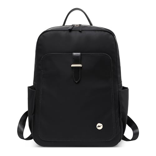 DEEVORCA Mode Reisen Damen Rucksack Anti Diebstahl Wasserdicht Schulrucksack für 15.6 Zoll Laptop mit Griff Tagesrucksack Urlaub Lässig Täglich Nylon College Tasche Damen Backpack Schwarz von DEEVORCA