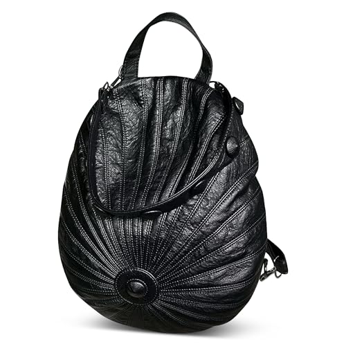 DEEVORCA Rucksäcke für Damen Exquisit Frauen Rucksack Multi Pocket Anti Diebstahl Rucksack Arbeit Rucksack Reise Urlaub Tagesrucksack Schulrucksack Wasserdichtes PU Leder Schwarz von DEEVORCA