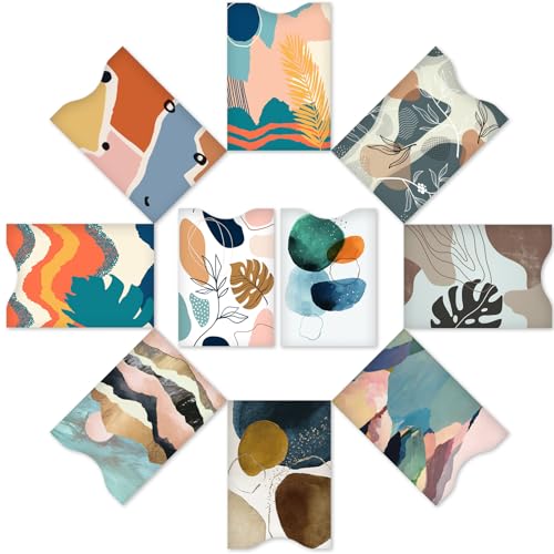 RFID Blocking Sleeves (10 RFID Blocking Sleeves, 5 Unique Designs) Identity Theft Protection Travel Case Set (American Element) (Side Load), Abstrakter Stil von DEEZOMO