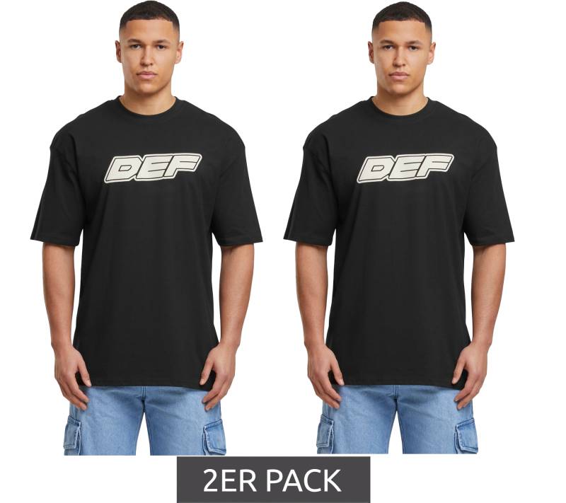 2er Pack DEF MERCH Herren Souvenir T-Shirts Kurzarm-Shirt Baumwoll-Shirt Schwarz von DEF MERCH