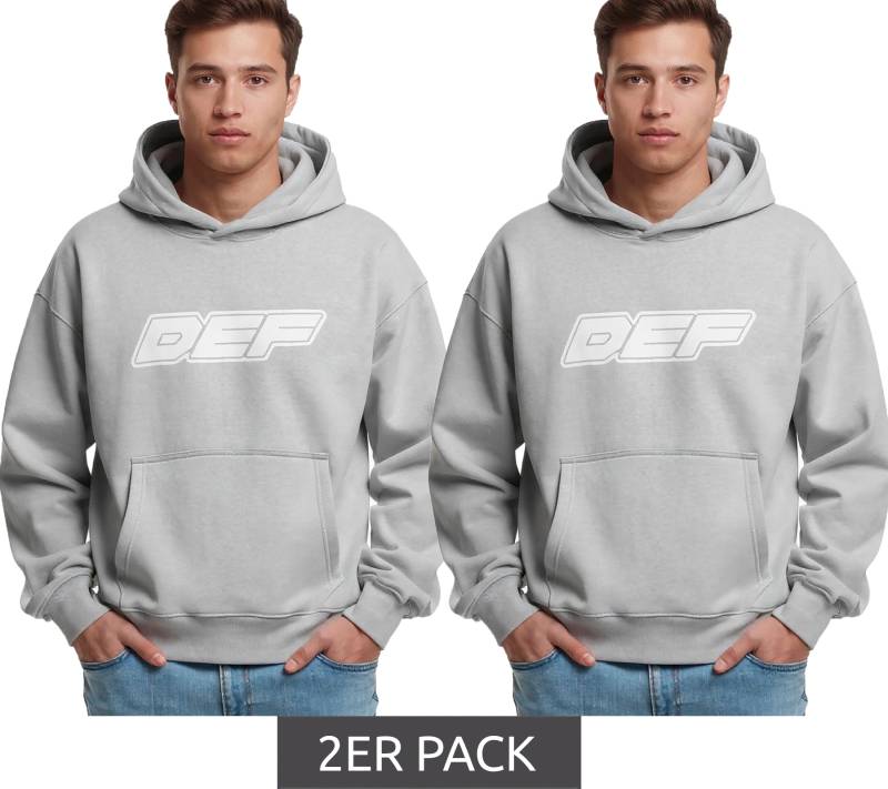 2er Sparpack DEF MERCH Hoodie für Herren mit Kängurutasche Kapuzen-Pullover mit großem Print Souvenir Mikrochip Grau 2er Sparpack DEF MERCH Hoodie für Herren mit Kängurutasche Kapuzen-Pullover mit großem Print Souvenir Mikrochip Grau von DEF MERCH