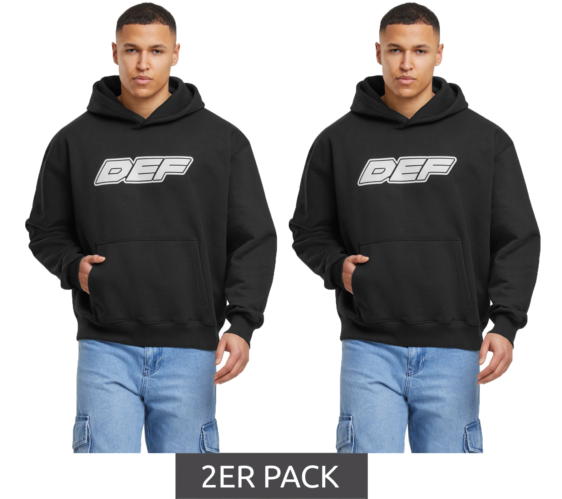 2er Sparpack DEF MERCH Souvenir Hoodies tiefschwarz von DEF MERCH