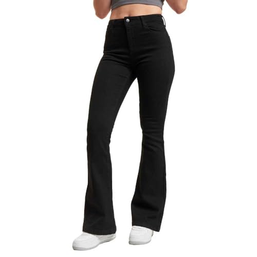 DEF Jeans Damen Bootcut Jeans Schwarz L von DEF