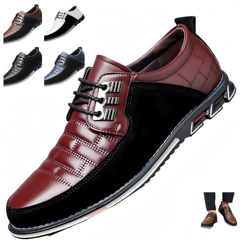 Herren Oxford Derby Orthopädische Lederschuhe, Business-Luxus-Herren-Kleiderschuhe, Büro-Loafer-Wohnungen Im Stil, Einfache Slip-On-Walk-Wohnungen, Schwarze Und Weiße Herren-Kleiderschuhe For Männer ( von DEFACT