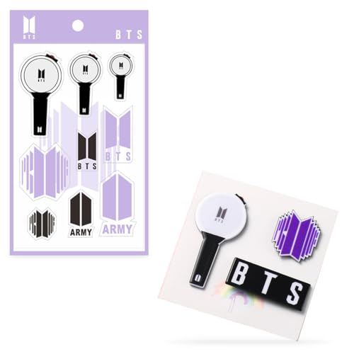 DEFGNOP BTS Broschen und Aufkleber Set, 2-Teiliges BTS Merch für Kpop Fans, Perfektes Fangeschenk von DEFGNOP