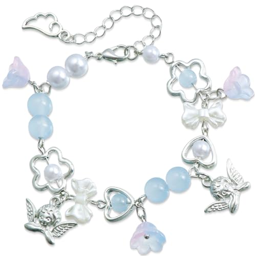 DEFGNOP Jewelry Schutzengel Armband Silber, Kommunion Geschenk Konfirmation Armkettchen, Schutzengel Armband Mädchen Coole Geschenke Zur Kommunion von DEFGNOP