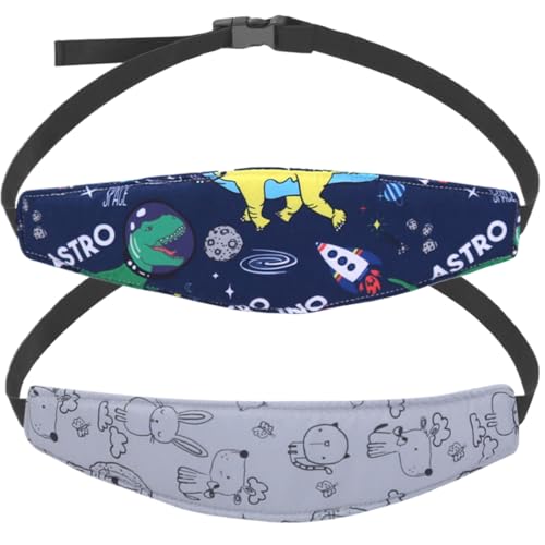 DEFGNOP Kopfstütze Auto Kinder Kopfhalterung Kindersitz,Einstellbar Kopfhalter Auto Schlaf Kind,Kindersitz Zubehör Stirnband,für Autos und Kinderwagen, 2 Stück von DEFGNOP