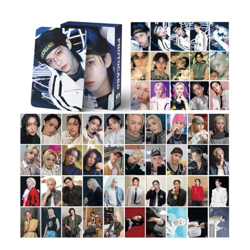 DEFGNOP Kpop Stray Kids Photocards, 55 Stück Stray Kids Felix Lomo Karten 72 Stück SK Felix Aufkleber, Stray Kids Merch, World Tour Photocards Lomo Card Gift Lomo Cards Merch für Fans (Felix) von DEFGNOP