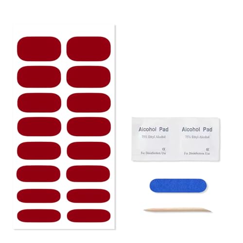 DEFGNOP Nagelfolie Rot Gel Nagelfolien Weihnachten, Nagelfolie UV Härtend, Gel Nagelfolien Selbstklebend Nail Sticker UV Härtend Dekoration Nageldesign Zubehör von DEFGNOP