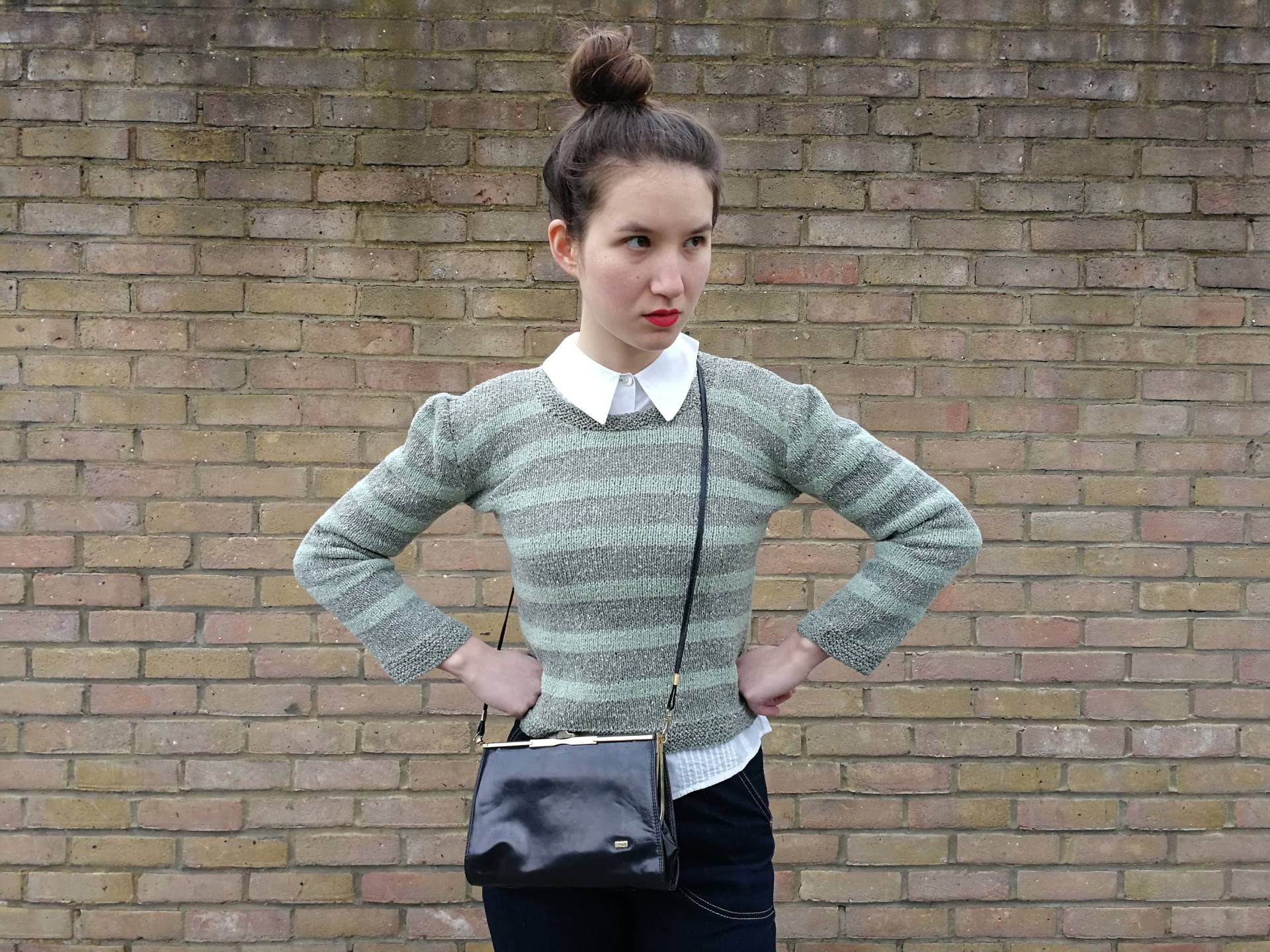 Gestreiften Pullover in Grüntönen von DEFINITIVAVINTAGE