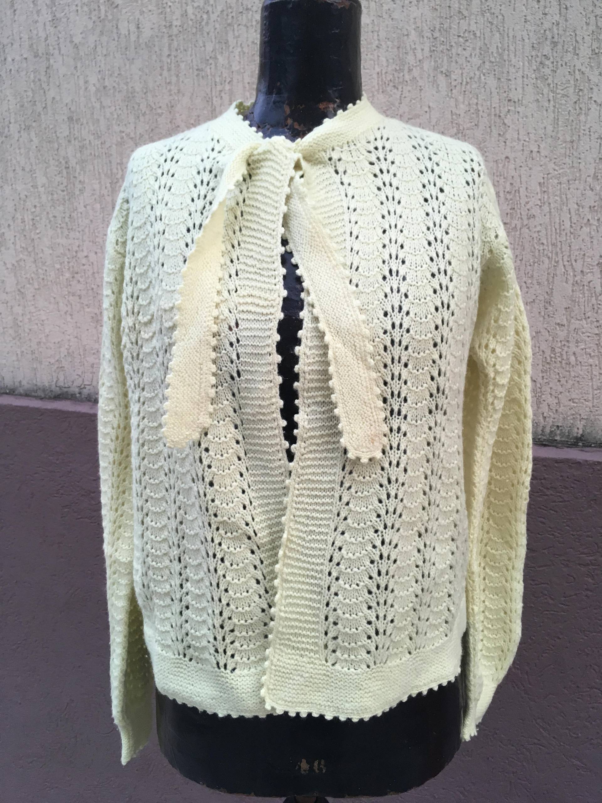 Hellgelb Strickjacke von DEFINITIVAVINTAGE