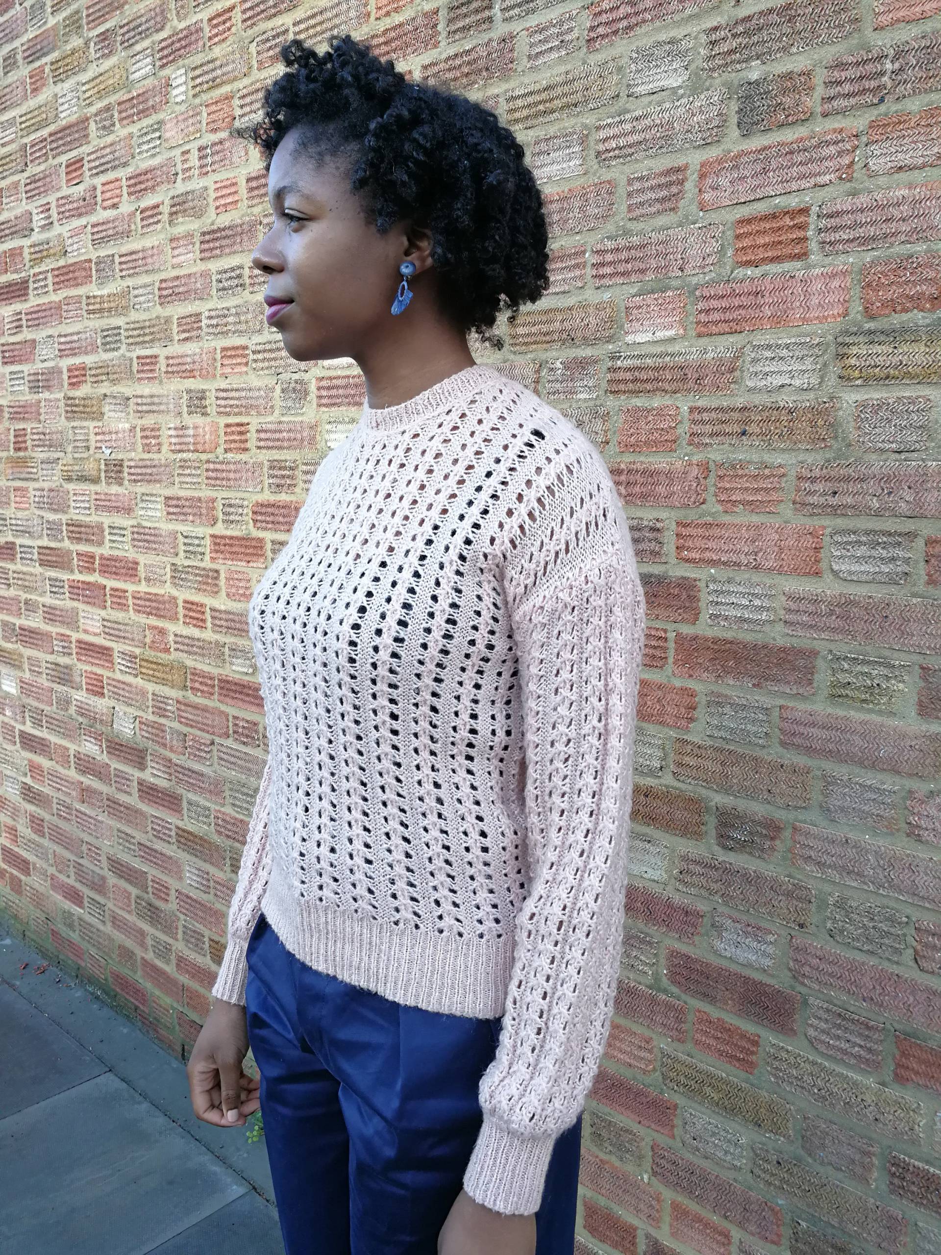 Rosa Offen-strick Pullover von DEFINITIVAVINTAGE