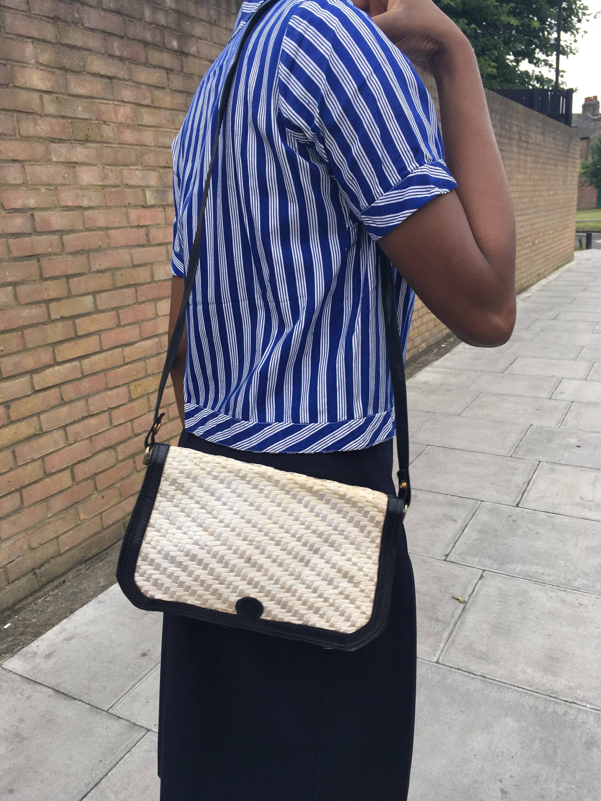 Umhängetasche Aus Bast Und Leder - Made in Italy Vintage von DEFINITIVAVINTAGE