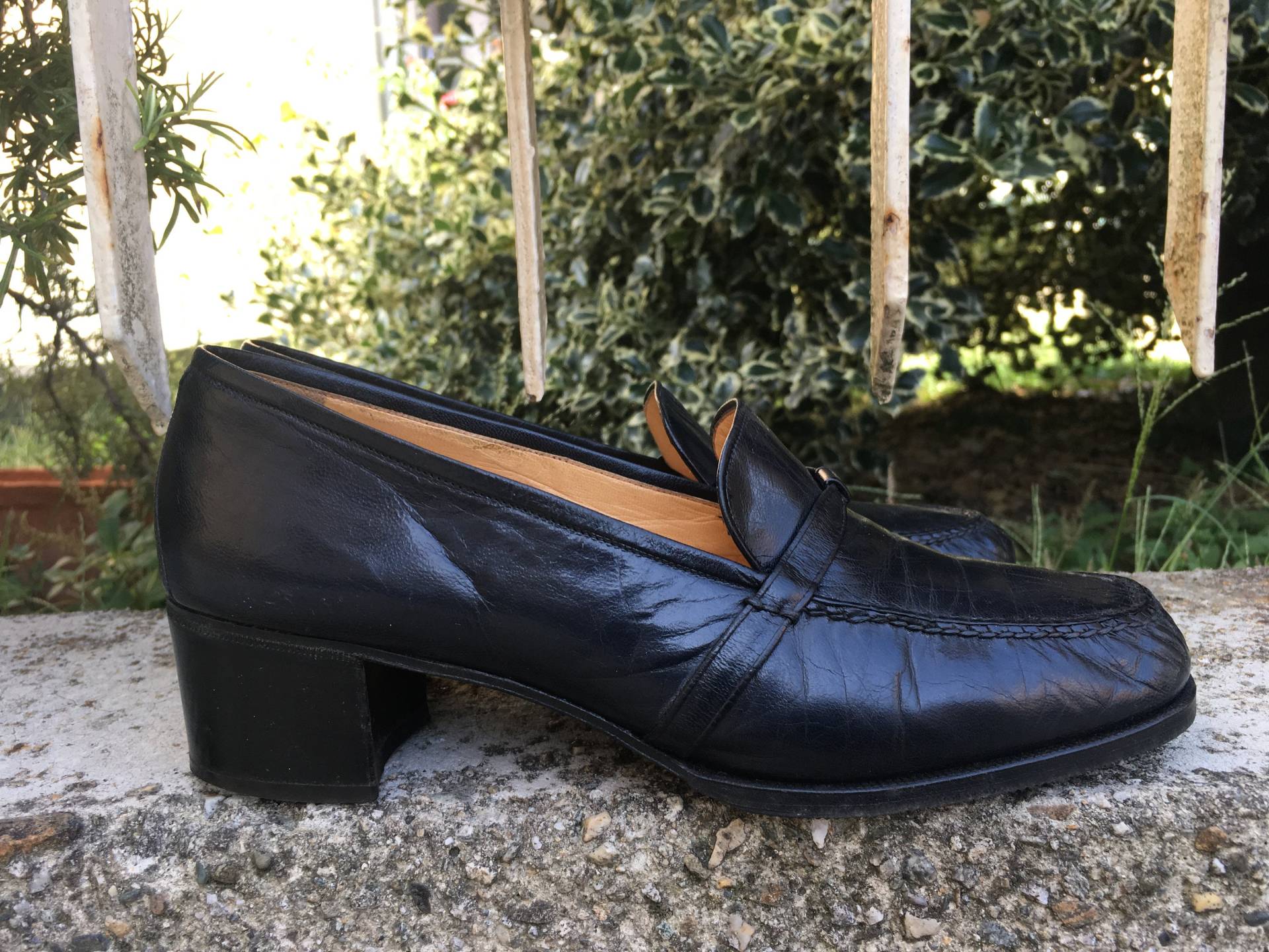 Vintage Frau Moccasin Dunkelblau Made in Italy - Schöne Und Bequeme Schuhe von DEFINITIVAVINTAGE
