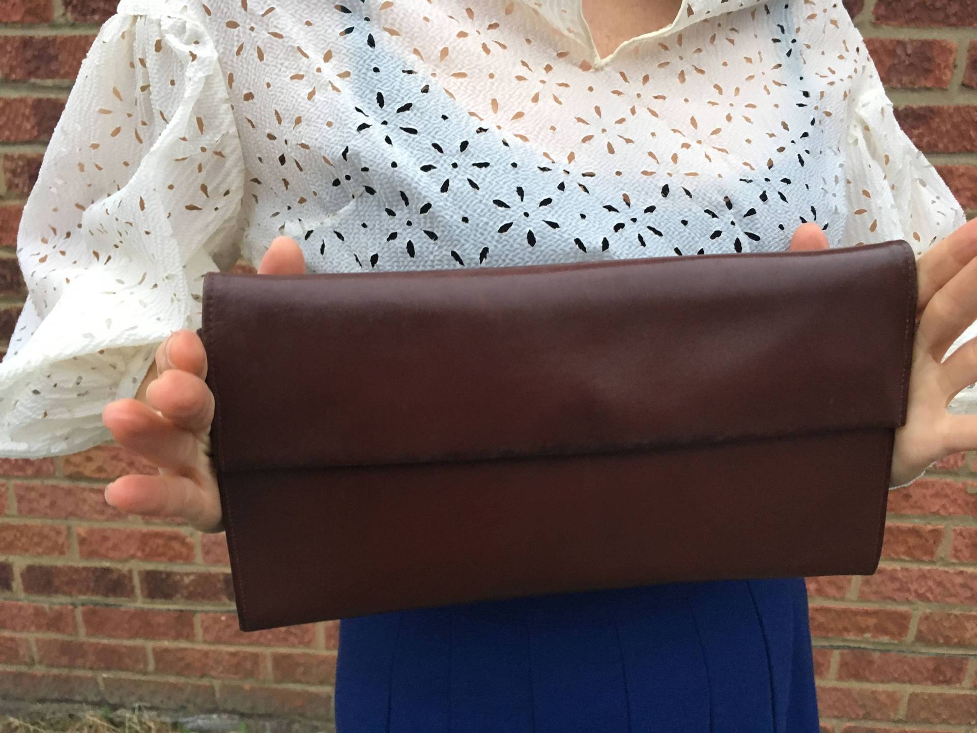 Vintage Wohnung Braun Clutch Umhängetasche Oder Handtasche Made in Italy von DEFINITIVAVINTAGE