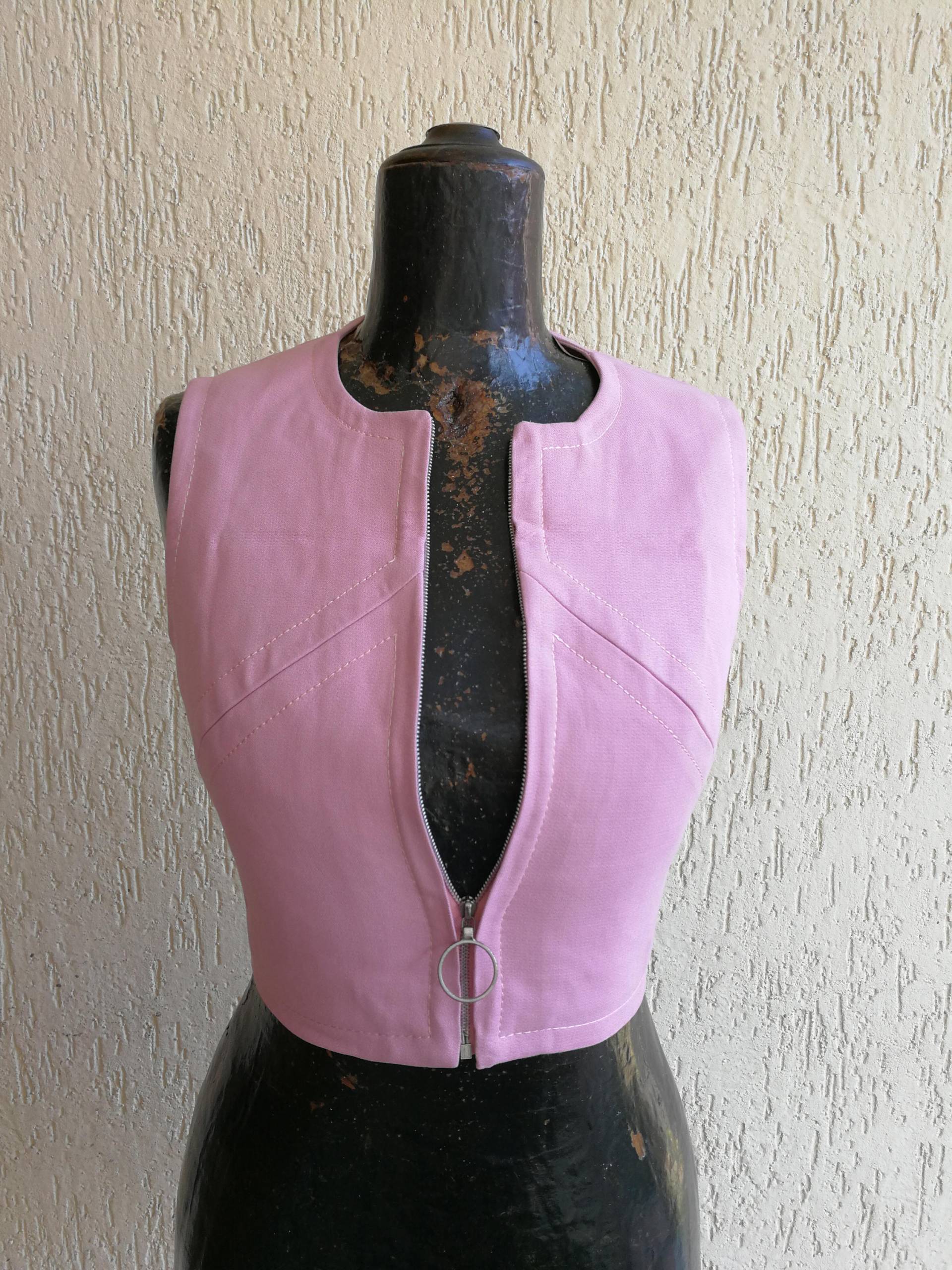 Zip-Up Rosa Weste von DEFINITIVAVINTAGE