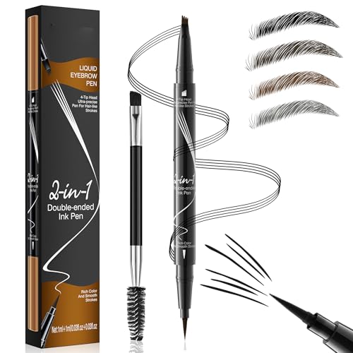 DEFSAP Augenbrauenstift mit Microblading, magischer 2-in-1 Augenbrauenstift mit doppelter Spitze für Frauen, mit 4 Spitzen in Gabelform und einer Spitze und doppelspitziger Augenbrauenbürste, die den DEFSAP Augenbrauenstift mit Microblading, magischer 2-in-1 Augenbrauenstift mit doppelter Spitze für Frauen, mit 4 Spitzen in Gabelform und einer Spitze und doppelspitziger Augenbrauenbürste, die den von DEFSAP