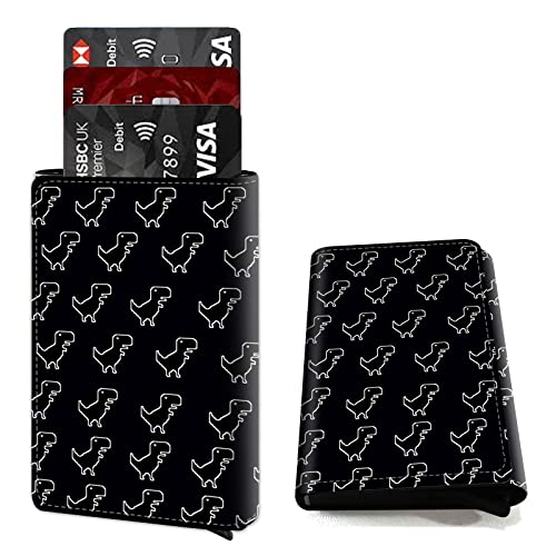 DEGDFSGR Kreditkartenhalter, Aluminium, automatisches Pop-Up-Etui, Premium-Leder-Kartenetui, Vordertasche, dreifach gefaltete Brieftasche mit RFID-blockierendem Geldscheinschlitz, dünne Brieftaschen von DEGDFSGR
