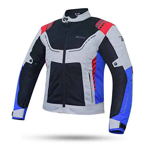 DEGEND BREEZE EVO | Motorradjacke Herren mit Protektoren - Atmungsaktive Protektorenjacke Wasserdicht mit Belüftung - Motorrad Zubehör - Motorrad Jacke Herren Schwarz/Bunt von DEGEND