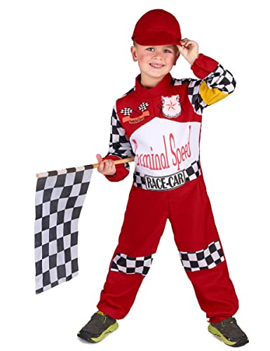 DEGUISE TOI Formel 1 Rennfahrer Kostüm für Kinder schwarz-Weiss-rot - Rot von DEGUISE TOI