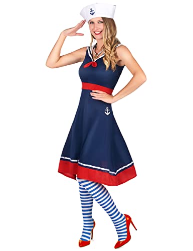 DEGUISE TOI KULTFAKTOR GmbH Marine-Kostüm für Damen Faschingskostüm blau-rot-Weiss XL von DEGUISE TOI