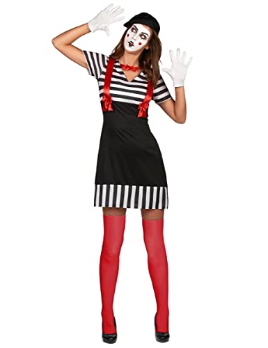 DEGUISE TOI KULTFAKTOR GmbH Pantomime-Kostüm für Damen Karnevalskostüm schwarz-Weiss-rot S von DEGUISE TOI
