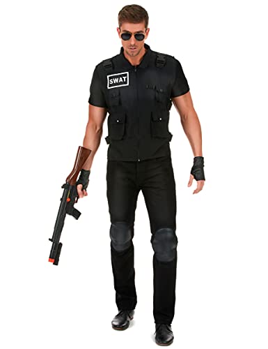 DEGUISE TOI Vegaoo Originelles SWAT Herrenkostüm schwarz - L von DEGUISE TOI