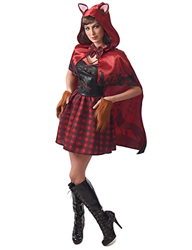 DEGUISE TOI Vegaoo Rotkäppchen-Wolfskostüm für Damen Faschingskostüm rot-schwarz - L von DEGUISE TOI