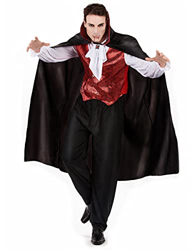 DEGUISE TOI Vegaoo Vampir-Kostüm für Herren Blutsauger Halloweenkostüm schwarz-Bordeaux - XL von DEGUISE TOI