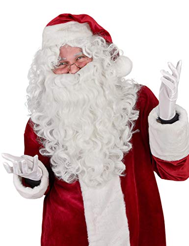 Weihnachtsmann Perücke mit Bart für Erwachsene - Weiß von DEGUISE TOI