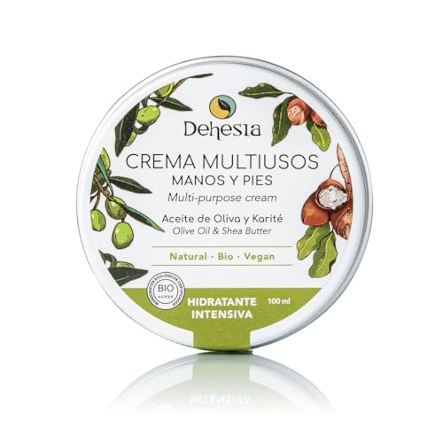 Bio-Hand- und Fußcreme mit Olivenöl und Sheabutter, feuchtigkeitsspendend, nährt und regeneriert spurlos, 100 ml Bio-Hand- und Fußcreme mit Olivenöl und Sheabutter, feuchtigkeitsspendend, nährt und regeneriert spurlos, 100 ml von DEHESIA