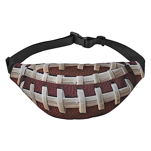 American Football Schnürgürteltasche für Damen und Herren, leicht, verstellbar, Crossbody, Reisegürteltasche für Workout, Laufen, Schwarz , Einheitsgröße von DEHIWI