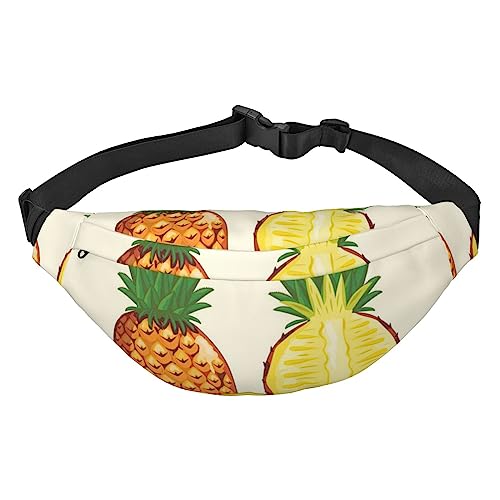 Ananas-Fanny-Packs für Damen und Herren, leicht, verstellbar, Umhängetasche, Reise-Gürteltasche für Workout, Laufen, Schwarz , Einheitsgröße von DEHIWI