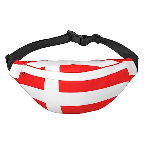 Bauchtasche mit dänischer Flagge für Damen und Herren, leicht, verstellbar, Umhängetasche, Reise-Gürteltasche für Workout, Laufen, Schwarz , Einheitsgröße von DEHIWI