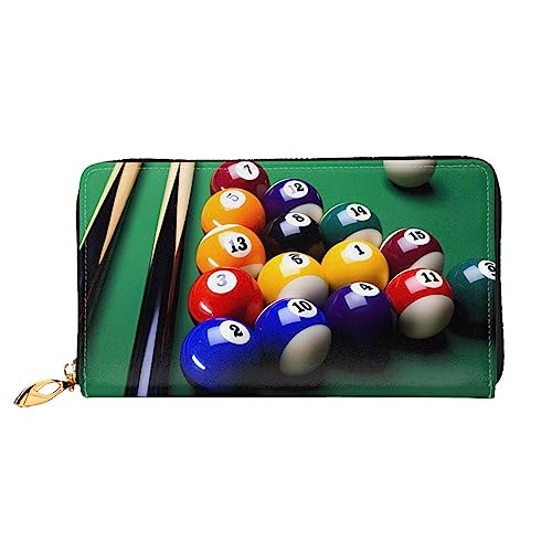 DEHIWI Billard Leder Reißverschluss um Brieftasche Frauen Clutch Geldbörse Reise Kartenhalter Tasche Geschenk, Schwarz , Einheitsgröße von DEHIWI