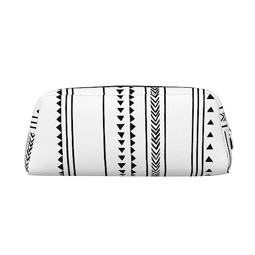 DEHIWI Boho Dreieck Streifen Bleistift Stift Fall Wasserdicht Niedlich Leder Bleistift Tasche Reise Kosmetik Make-up Tasche Organizer Stifthalter Für Büro Make-up, silber, Einheitsgröße, Reisen von DEHIWI