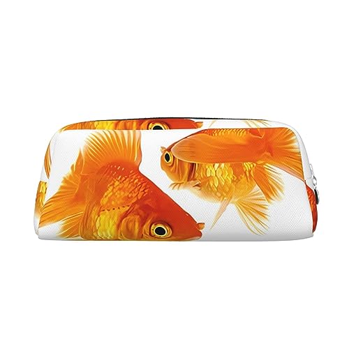 DEHIWI Federmäppchen, niedliches Goldfisch, wasserdicht, niedliches Leder, Bleistifttasche, Reise-Kosmetiktasche, Make-up-Tasche, Organizer, Stifthalter für Büro Make-up, silber, Einheitsgröße, von DEHIWI